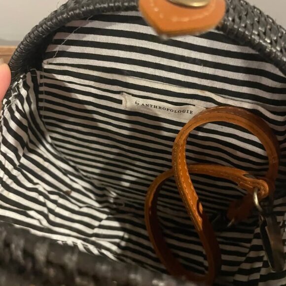 Anthropologie Lyra Rattan Crossbody Bag Adjustable Strap - Picture 3 of 7